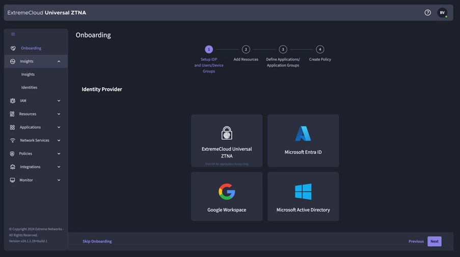 Extreme UZTNA Onboarding, stap 1 IDP