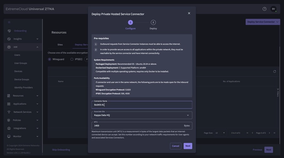 Extreme UZTNA, onboarding stap 2, kiezen van service connector