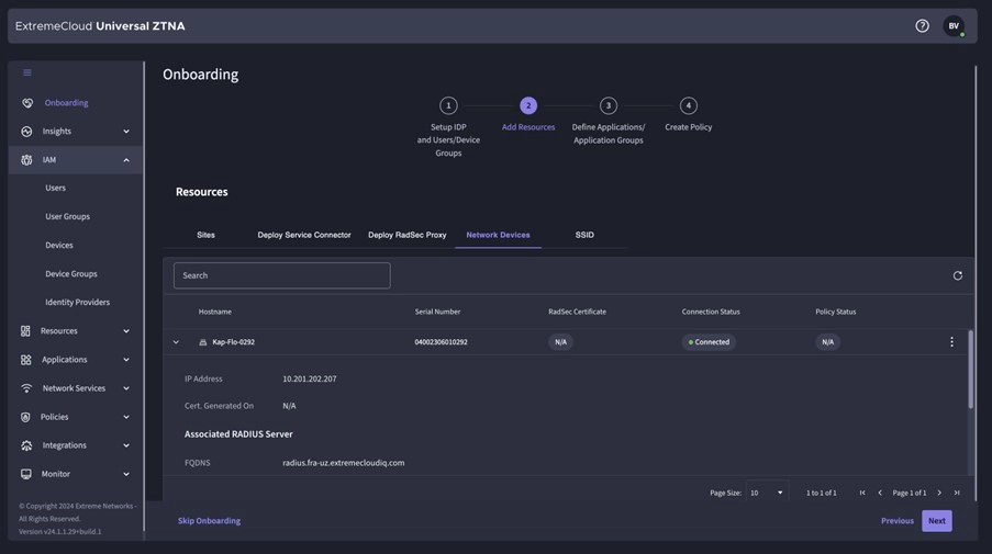 Extreme UZTNA, onboarding stap 2, check succesvolle verbinding tussen AP en switches