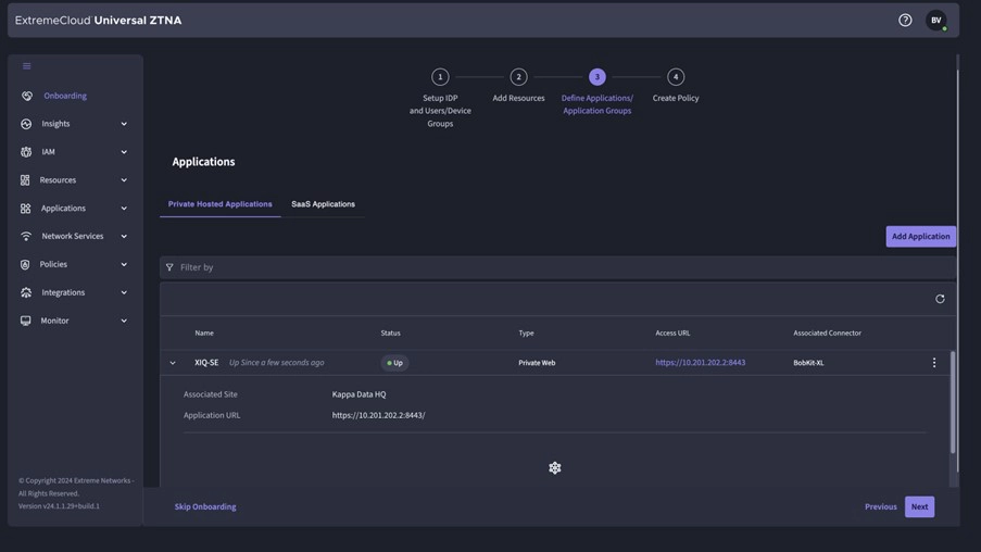 Extreme UZTNA, onboarding stap 3, applicatie setup