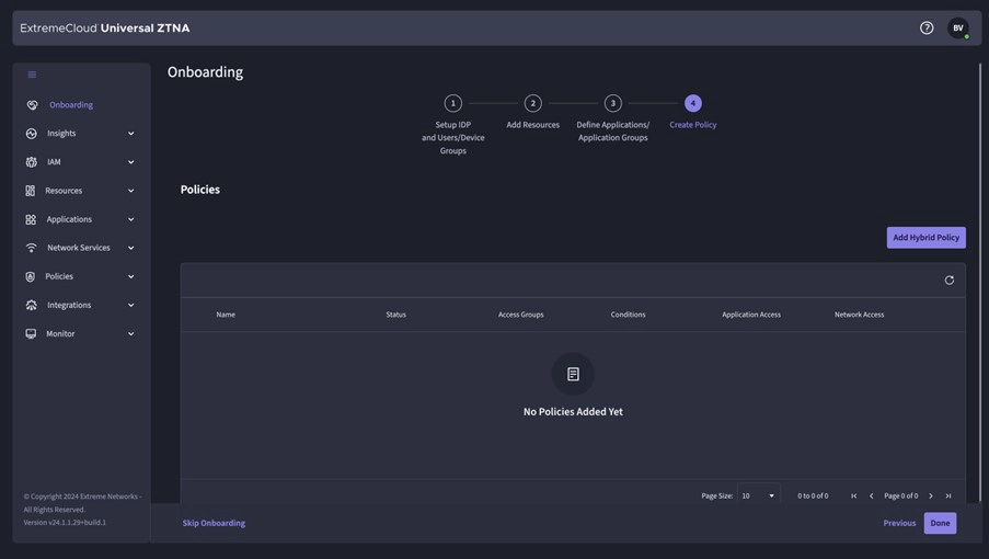 Extreme UZTNA, onboarding stap 4, definitie hybrid policy