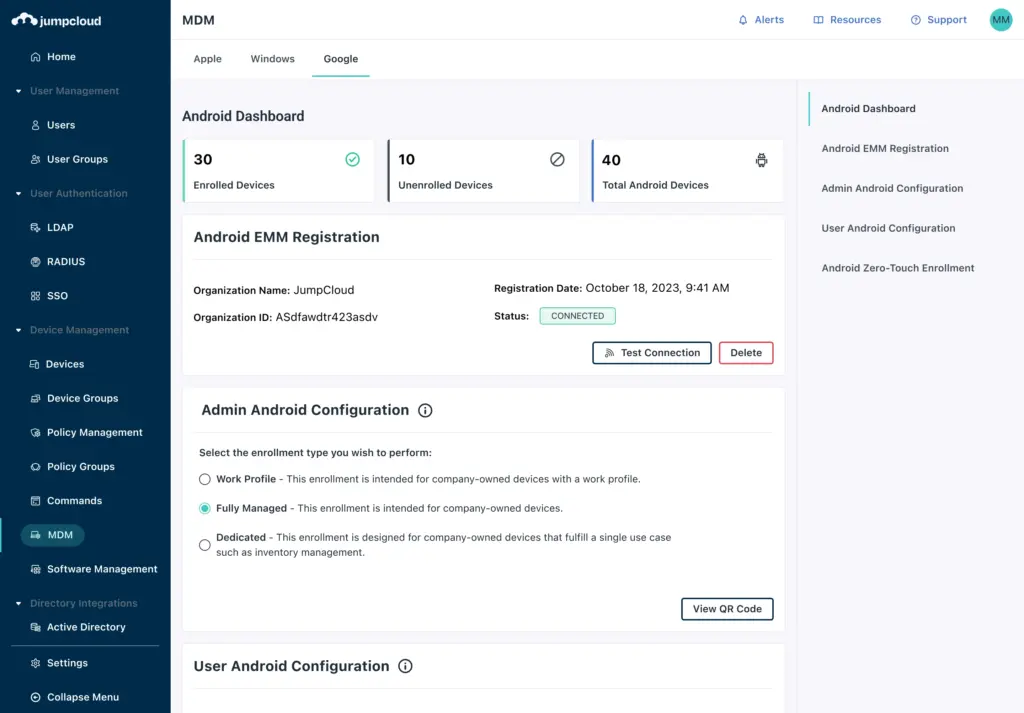 Jumpcloud MDM Android toestellen