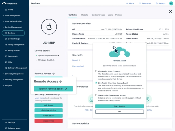 Jumpcloud Remote Access, increase IT-effiency